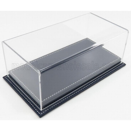 ATLANTIC VETRINA DISPLAY BOX MOLHOUSE BASE IN PELLE - LEATHER BASE BLUE - Lungh.LENGHT cm 23 X Largh.WIDTH cm 12 X Alt.HEIGHT cm