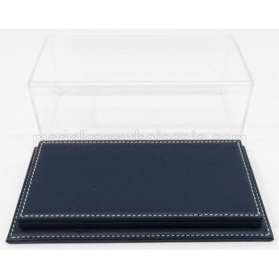 ATLANTIC VETRINA DISPLAY BOX MOLHOUSE BASE IN PELLE - LEATHER BASE BLUE - Lungh.LENGHT cm 23 X Largh.WIDTH cm 12 X Alt.HEIGHT cm