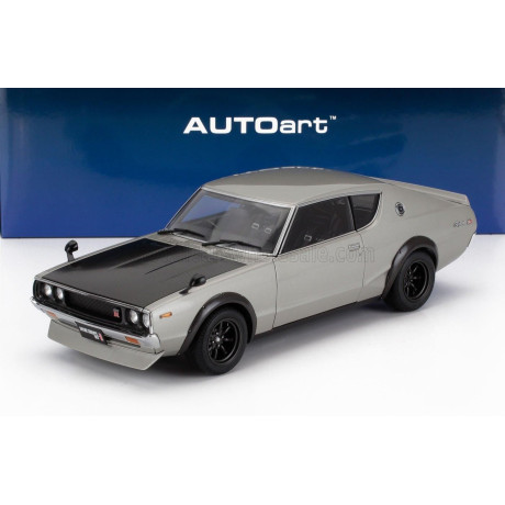 AUTOART NISSAN SKYLINE 2000 GT-R (KPGC110) TUNED VERSION COUPE 1973 - SILVER BLACK 1/18