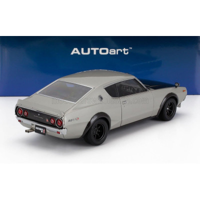 AUTOART NISSAN SKYLINE 2000 GT-R (KPGC110) TUNED VERSION COUPE 1973 - SILVER BLACK 1/18