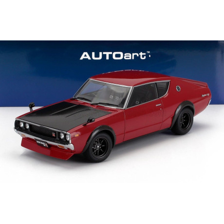 AUTOART NISSAN SKYLINE 2000 GT-R (KPGC110) TUNED VERSION COUPE 1973 - RED BLACK 1/18