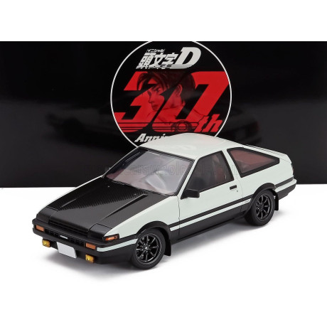 AUTOART TOYOTA SPRINTER TRUENO (AE86) INITIAL D PROJECT D FINAL VERSION 30th AANIVERSARY 1980 - WHITE BLACK 1/18