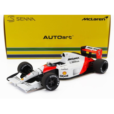 AUTOART McLAREN F1  MP4/6 HONDA N 1 WORLD CHAMPION 2nd JAPAN GP AYRTON SENNA 1991 - WITH McLAREN LOGO - RED WHITE 1/18