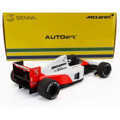 AUTOART McLAREN F1  MP4/6 HONDA N 1 WORLD CHAMPION 2nd JAPAN GP AYRTON SENNA 1991 - WITH McLAREN LOGO - RED WHITE 1/18
