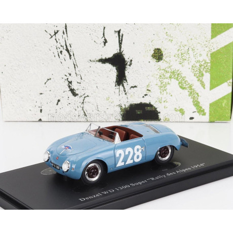 AUTOCULT DENZEL WD 1300 SPIDER SUPER N 228 RALLY DES ALPES AUSTRIA 1954 - LIGHT BLUE 1/43