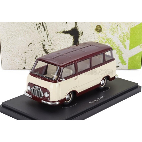 AUTOCULT ŠKODA 979-I MINIBUS PROTOTYPE CZECH REPUBLIC 1956 - IVORY DARK RED 1/43