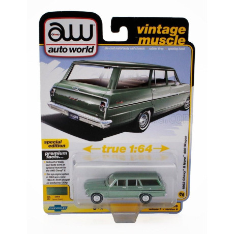 AUTOWORLD CHEVROLET NOVA II SW STATION WAGON 1965 - GREEN 1/64