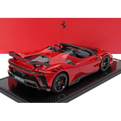 BBR MODELS FERRARI SF90 XX STRADALE SPIDER 2024 - CON VETRINA - WITH SHOWCASE - ROSSO CORSA - RED BLACK 1/12