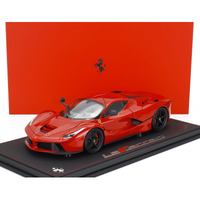 BBR MODELS FERRARI LAFERRARI 2013 - BLACK RIMS - CON VETRINA - WITH SHOWCASE - ROSSO CORSA RED 1/18