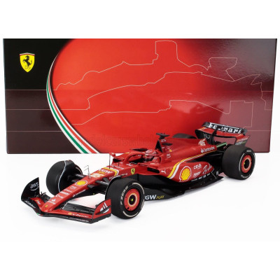BBR MODELS FERRARI F1  SF-24 TEAM SCUDERIA FERRARI N 16 2nd AUSTRALIAN GP 2024 CHARLES LECLERC - POLYFOAM PACKAGING - RED BLACK