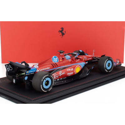 BBR MODELS FERRARI F1  SF-24 TEAM SCUDERIA FERRARI N 16 3rd MIAMI GP 2024 CHARLES LECLERC - CON VETRINA - WITH SHOWCASE - RED LI