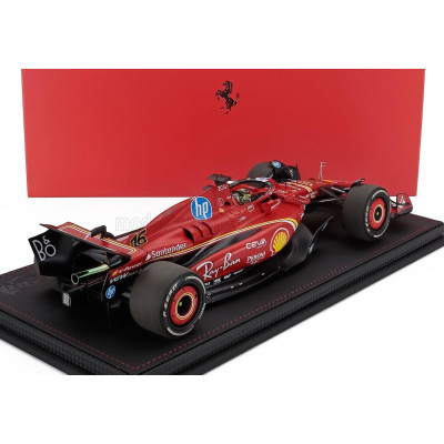 BBR MODELS FERRARI F1  SF-24 TEAM SCUDERIA FERRARI N 16 WINNER MONZA ITALY GP 2024 CHARLES LECLERC - CON VETRINA - WITH SHOWCASE
