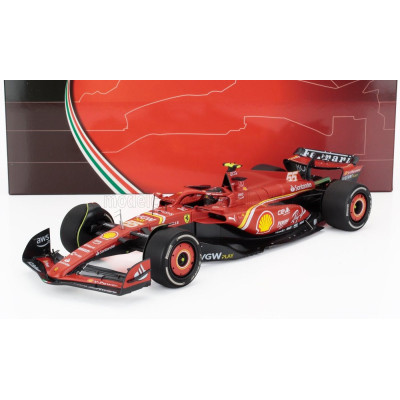 BBR MODELS FERRARI F1 SF-24 TEAM SCUDERIA FERRARI N 55 WINNER AUSTRALIAN GP 2024 CARLOS SAINZ - POLYFOAM PACKAGING - RED BLACK 1