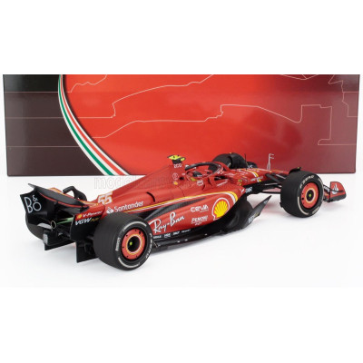 BBR MODELS FERRARI F1 SF-24 TEAM SCUDERIA FERRARI N 55 WINNER AUSTRALIAN GP 2024 CARLOS SAINZ - POLYFOAM PACKAGING - RED BLACK 1