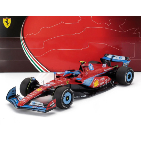 BBR MODELS FERRARI F1  SF-24 TEAM SCUDERIA FERRARI N 55 5th MIAMI GP 2024 CARLOS SAINZ - POLYFOAM PACKAGING - RED BLACK LIGHT BL