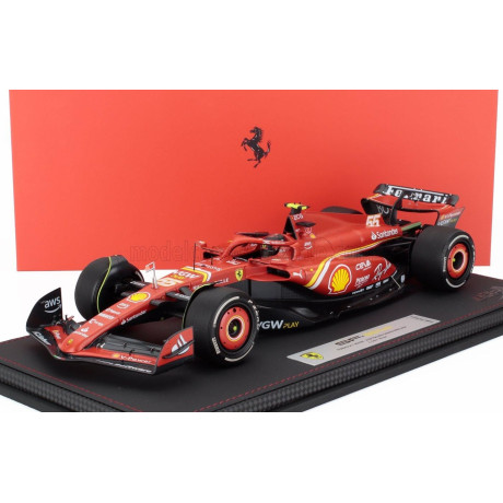 BBR MODELS FERRARI F1 SF-24 TEAM SCUDERIA FERRARI N 55 WINNER AUSTRALIAN GP 2024 CARLOS SAINZ - CON VETRINA - WITH SHOWCASE - RE