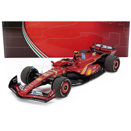 BBR MODELS FERRARI F1  SF-24 TEAM SCUDERIA FERRARI N 55 AUSTIN USA GP 2024 CARLOS SAINZ - POLYFOAM PACKAGING - RED BLACK 1/18