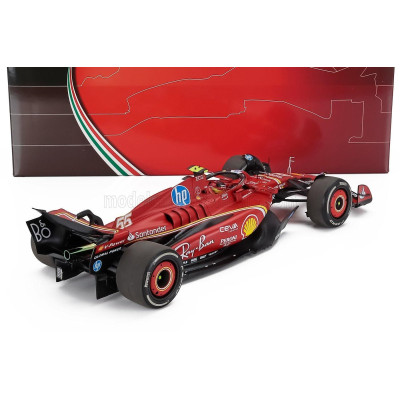 BBR MODELS FERRARI F1  SF-24 TEAM SCUDERIA FERRARI N 55 AUSTIN USA GP 2024 CARLOS SAINZ - POLYFOAM PACKAGING - RED BLACK 1/18