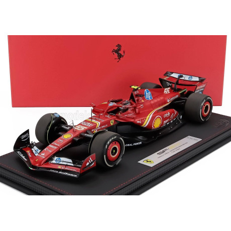 BBR MODELS FERRARI F1  SF-24 TEAM SCUDERIA FERRARI N 55 AUSTIN USA GP 2024 CARLOS SAINZ - CON VETRINA - WITH SHOWCASE - RED BLAC