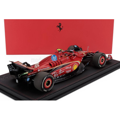 BBR MODELS FERRARI F1  SF-24 TEAM SCUDERIA FERRARI N 55 AUSTIN USA GP 2024 CARLOS SAINZ - CON VETRINA - WITH SHOWCASE - RED BLAC