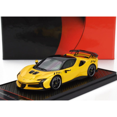 BBR MODELS FERRARI SF90 XX STRADALE 2024 - GIALLO TRISTRATO - YELLOW MET BLACK 1/43