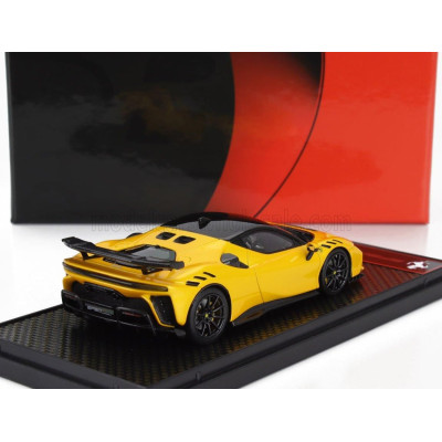 BBR MODELS FERRARI SF90 XX STRADALE 2024 - CARBON WHEELS - GIALLO TRISTRATO - YELLOW MET BLACK CARBON 1/43