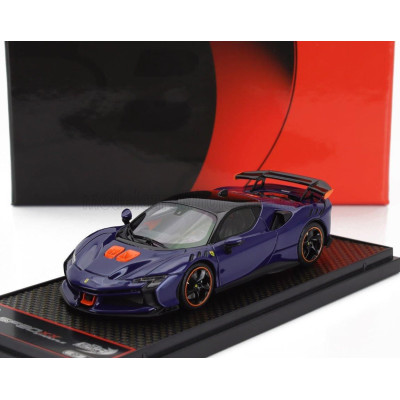 BBR MODELS FERRARI SF90 XX STRADALE 2024 - BLU ELETTRICO - BLUE MET BLACK ORANGE 1/43