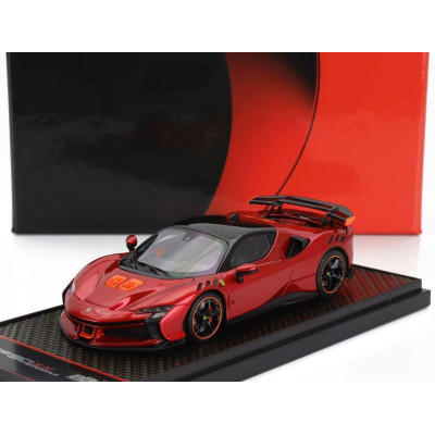 BBR MODELS FERRARI SF90 XX STRADALE 2024 - ROSSO FUOCO - RED ORANGE BLACK 1/43