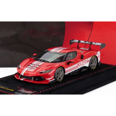 BBR MODELS FERRARI 296 GT3 3.0L TWIN TURBO V6 CHALLENGE N 32 FINALI MONDIALI MUGELLO ITALY 2023 - RED WHITE 1/43