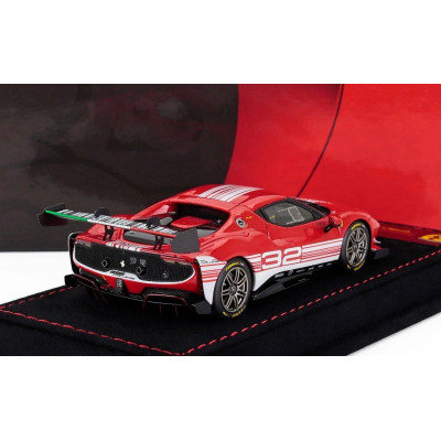 BBR MODELS FERRARI 296 GT3 3.0L TWIN TURBO V6 CHALLENGE N 32 FINALI MONDIALI MUGELLO ITALY 2023 - RED WHITE 1/43