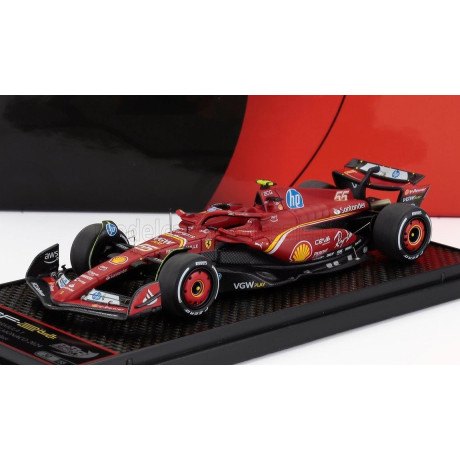 BBR MODELS FERRARI F1  SF-24 TEAM SCUDERIA FERRARI N 55 3rd MONACO GP 2024 CARLOS SAINZ - RED WHITE YELLOW 1/43