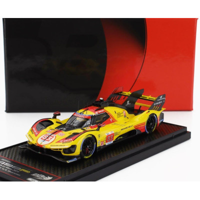 BBR MODELS FERRARI 499P 3.0L TURBO V6 TEAM AF CORSE N  83 24h LE MANS 2024 ROBERT KUBICA - ROBERT SHWARTZMAN - YIFEI YE - YELLOW