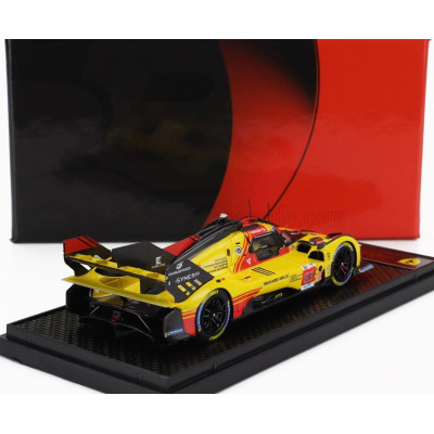 BBR MODELS FERRARI 499P 3.0L TURBO V6 TEAM AF CORSE N  83 24h LE MANS 2024 ROBERT KUBICA - ROBERT SHWARTZMAN - YIFEI YE - YELLOW
