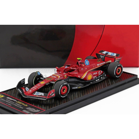 BBR MODELS FERRARI F1  SF-24 TEAM SCUDERIA FERRARI N 55 4th MONZA GP 2024 CARLOS SAINZ - RED BLACK 1/43