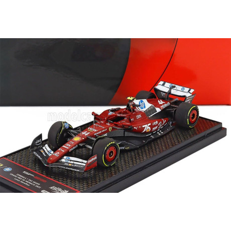 BBR MODELS FERRARI F1  SF-25 TEAM SCUDERIA FERRARI HP N 44 5th MONACO GP 75th SHELL LIVERY 2025 LEWIS HAMILTON - RED BLACK WHITE