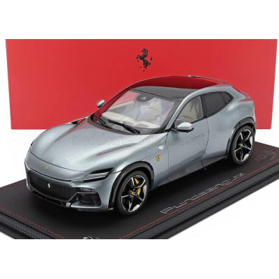 BBR MODELS FERRARI PUROSANGUE SUV PANORAMIC ROOF 2022 - CON VETRINA - WITH SHOWCASE - GRIGIO TITANIO - GREY 1/18