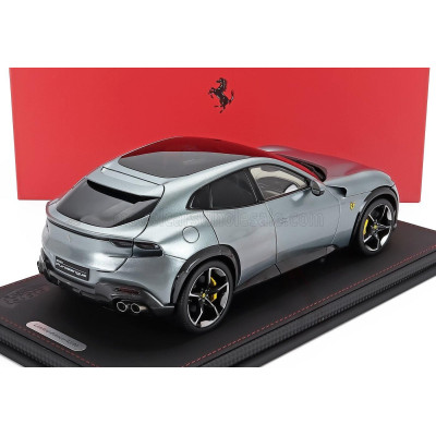 BBR MODELS FERRARI PUROSANGUE SUV PANORAMIC ROOF 2022 - CON VETRINA - WITH SHOWCASE - GRIGIO TITANIO - GREY 1/18