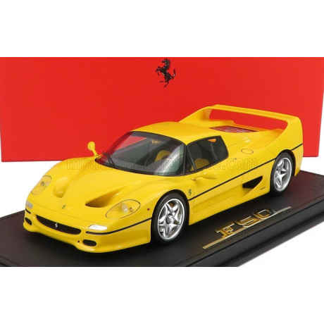 BBR MODELS FERRARI F50 COUPE 1995 - CON VETRINA - WITH SHOWCASE - GIALLO MODENA - YELLOW 1/18