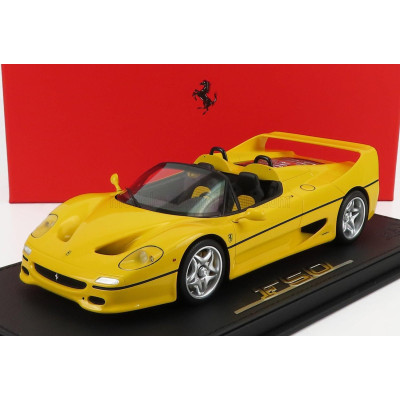 BBR MODELS FERRARI F50 SPIDER 1995 - CON VETRINA - WITH SHOWCASE - GIALLO MODENA - YELLOW 1/18