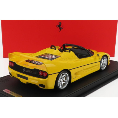 BBR MODELS FERRARI F50 SPIDER 1995 - CON VETRINA - WITH SHOWCASE - GIALLO MODENA - YELLOW 1/18