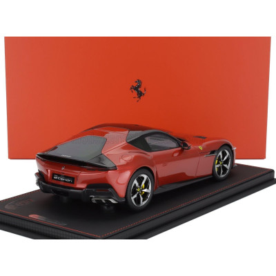 BBR MODELS FERRARI 12CILINDRI COUPE V12 830cv 2024 - CON VETRINA - WITH SHOWCASE - ROSSO IMOLA - RED MET 1/18