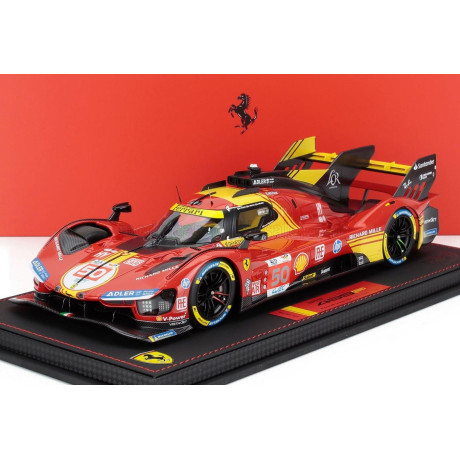 BBR MODELS FERRARI 499P 3.0L TURBO V6 TEAM FERRARI AF CORSE N 50 WINNER 24h LE MANS 2024 ANTONIO FUOCO - MIGUEL MOLINA - NICKLAS