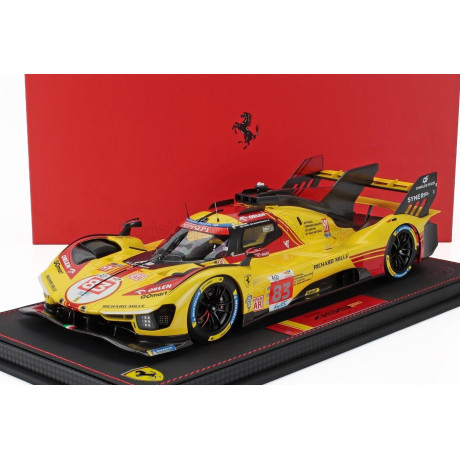 BBR MODELS FERRARI 499P 3.0L TURBO V6 TEAM AF CORSE N  83 24h LE MANS 2024 ROBERT KUBICA - ROBERT SHWARTZMAN - YIFEI YE - CON VE