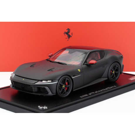 BBR MODELS FERRARI 12CILINDRI V12 830cv PANORAMIC ROOF 2024 - CON VETRINA - WITH SHOWCASE - NERO OPACO - MATTE BLACK 1/18