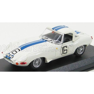 BEST MODEL JAGUAR E-TYPE 3.8L TEAM BRIGGS CUNNINGHAM N 16 24h LE MANS 1963 R.SALVADORI - P.RICHARDS - WHITE BLUE 1/43
