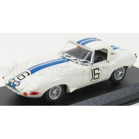 BEST MODEL JAGUAR E-TYPE 3.8L TEAM BRIGGS CUNNINGHAM N 16 24h LE MANS 1963 R.SALVADORI - P.RICHARDS - WHITE BLUE 1/43