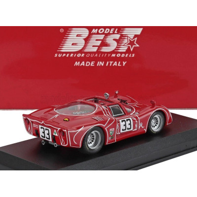 BEST MODEL ALFA ROMEO T33.2 V8 TEAM AUSCA RACING INC. N 33 6h WATKINS GLEN 1968 HORST KWECH - JOHN MARTINO - RED WHITE 1/43