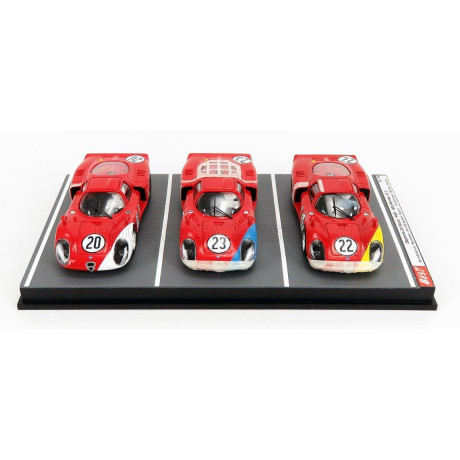 BEST MODEL ALFA ROMEO SET 3X 33.2 N 20 5th 24h DAYTONA 1968 SCHUTZ - VACCARELLA - N 23 6th ANDRETTI - BIANCHI  - N 22 7th CASONI