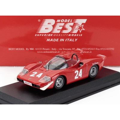 BEST MODEL FIAT ABARTH 2000S N 24 PAUL RICARDS 1968 ERIS TONDELLI - RED 1/43