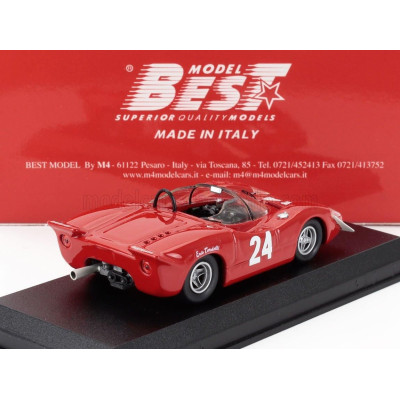 BEST MODEL FIAT ABARTH 2000S N 24 PAUL RICARDS 1968 ERIS TONDELLI - RED 1/43